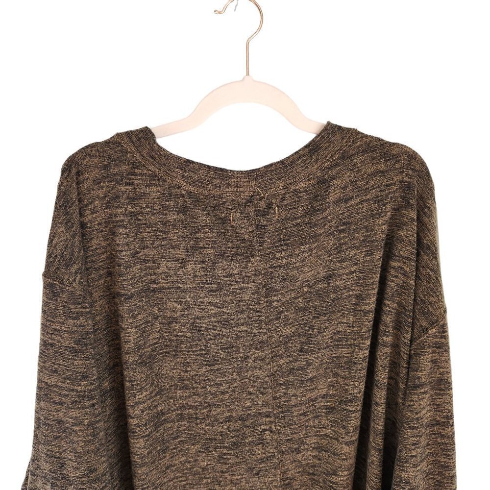 Free People Sweater Green Medium Oversized Long Sleeve Longline Pullover - Picture 8 of 9